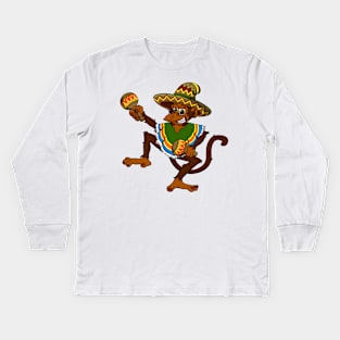 Funny monkey (Mex. ver) Kids Long Sleeve T-Shirt